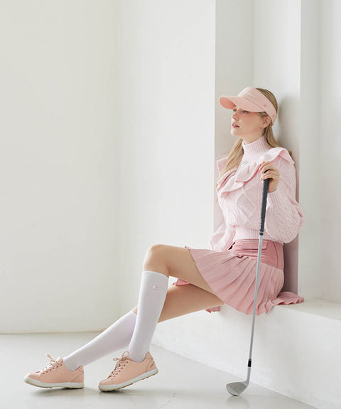 J.Jane Heart Shape Pleats Skirt - Pink