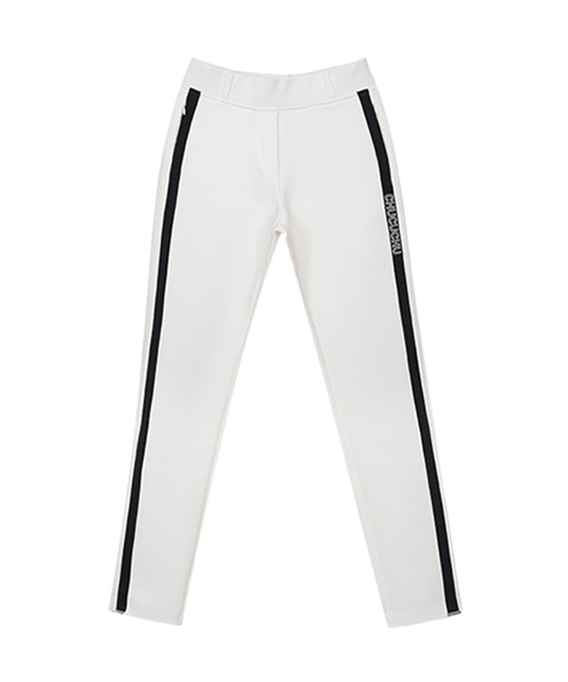 CHUCUCHU Women's Line Point Banding Pants - White