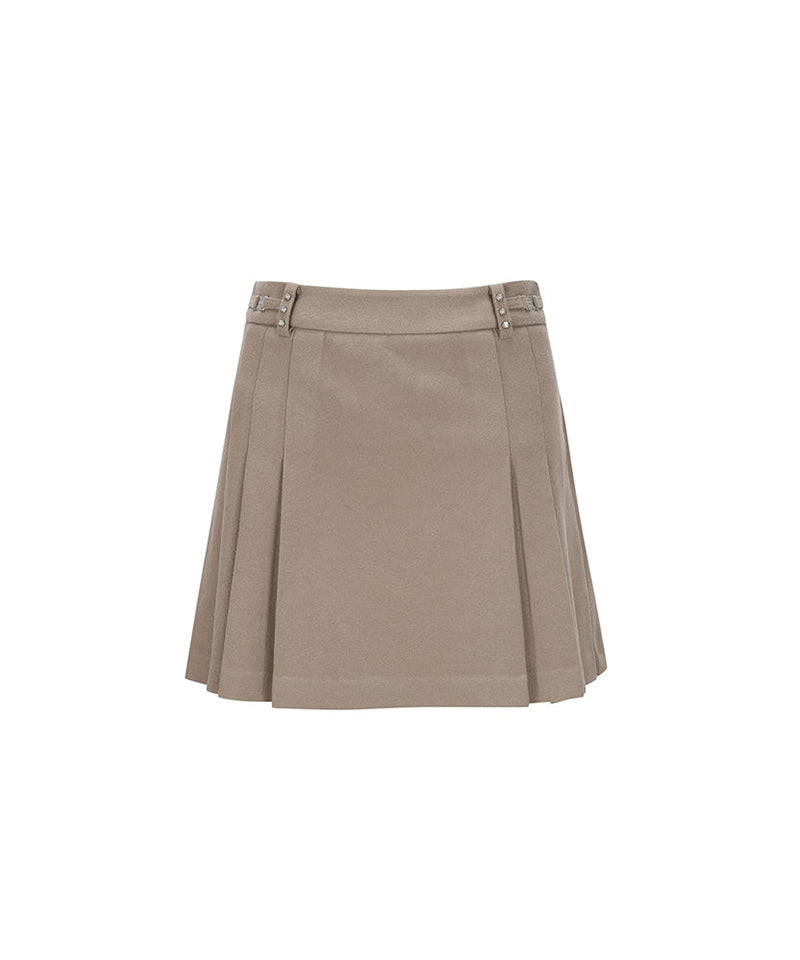 ANEW Golf Women's Asymmetery Pleats Skirt - Beige