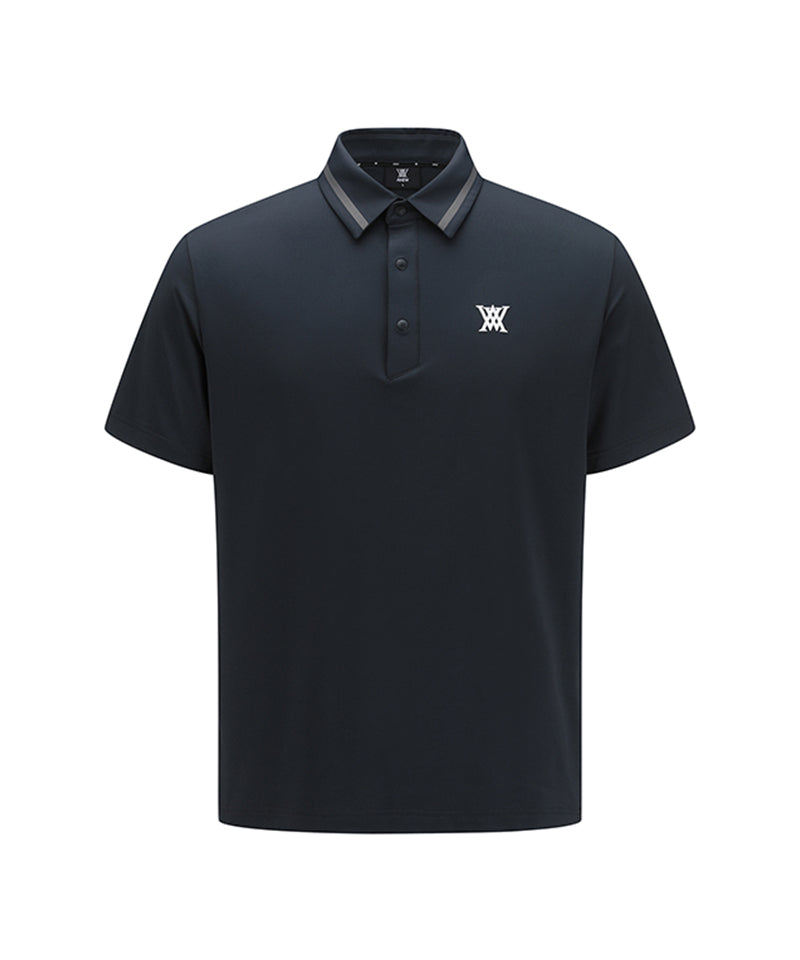 ANEW Golf: Men Back Triangular Point Short T-Shirt - D/Grey