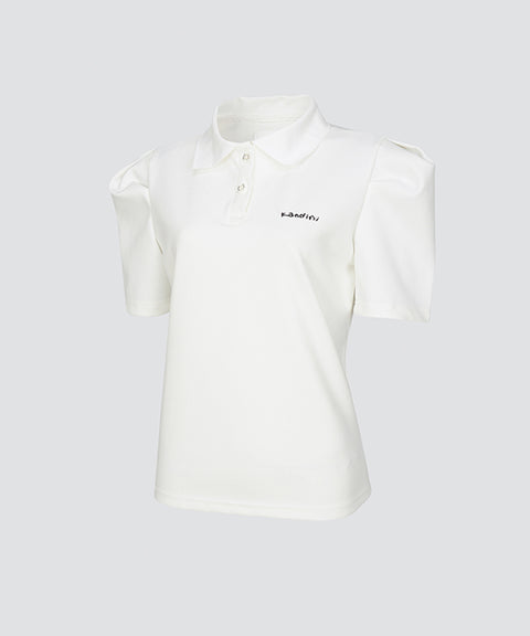 KANDINI Polo Shirts With Puff Sleeve / Short - White