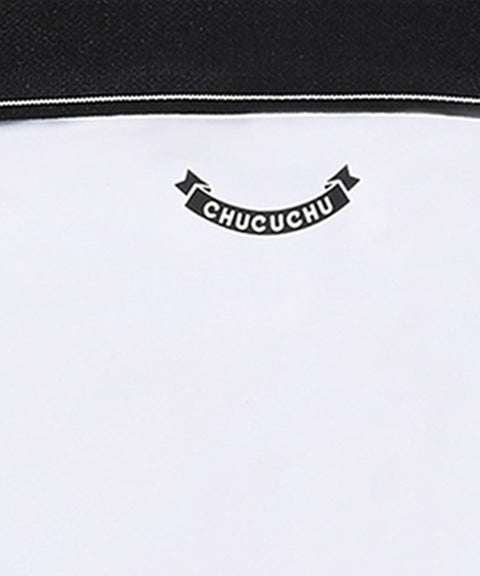 CHUCUCHU Knit Collar Point T-Shirt - White