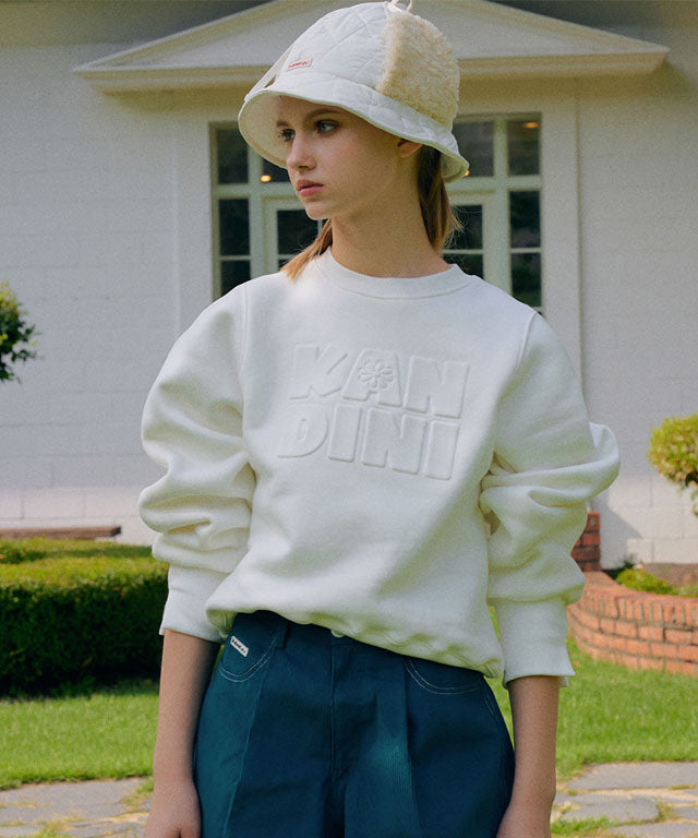 KANDINI Embossed-Logo SweatShirt - White