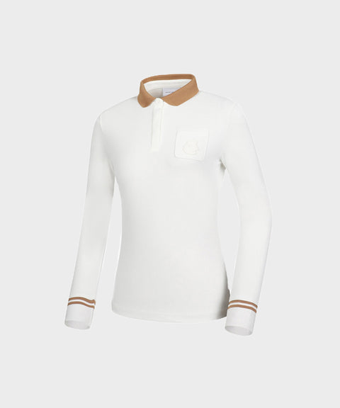 WideAngle: Co Waggle Pocket Point Polo T-Shirt L - Off-White