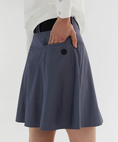 Anell Golf Slim Fit Full Skirt - Matte Blue