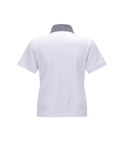 [Warehouse Sale] ANEW Golf Women's Knit Collar Loose Short T-Shirt - White