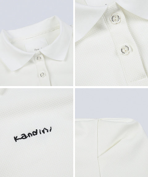 KANDINI Polo Shirts With Puff Sleeve / Short - White