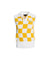CREVE NINE: Gingham Knit Vest - Yellow