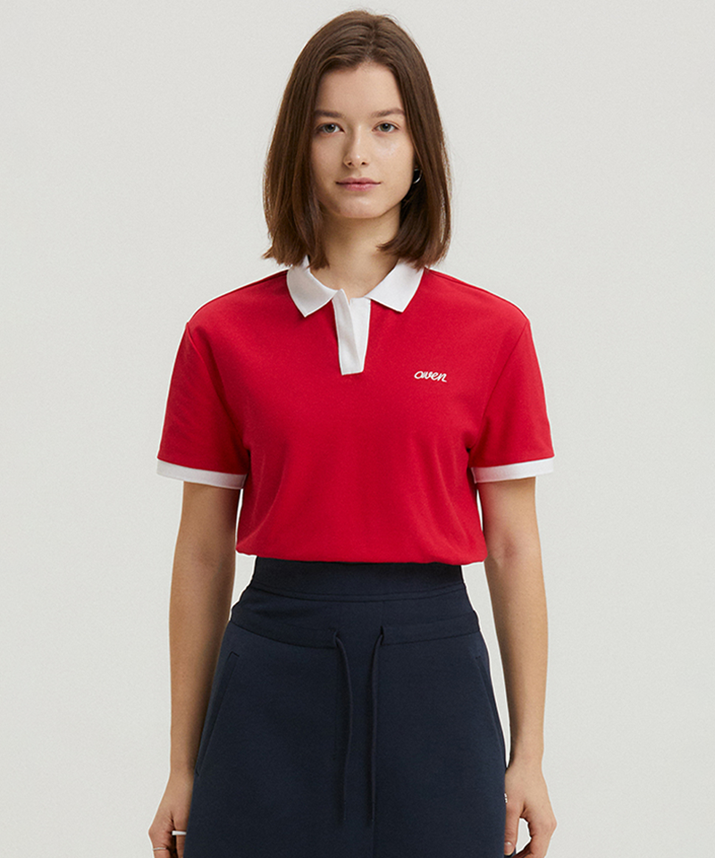 AVEN Soft Cool Polo Sky - Red