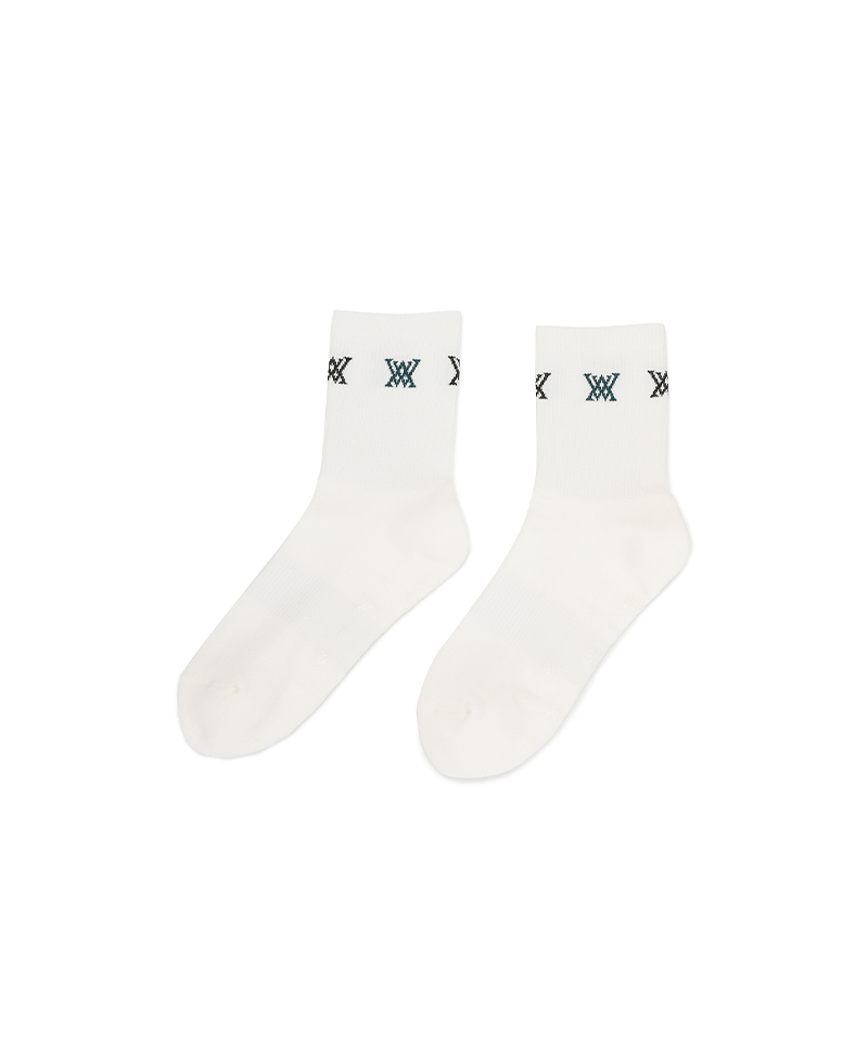 ANEW Golf Men Triple Logo Socks - Off White
