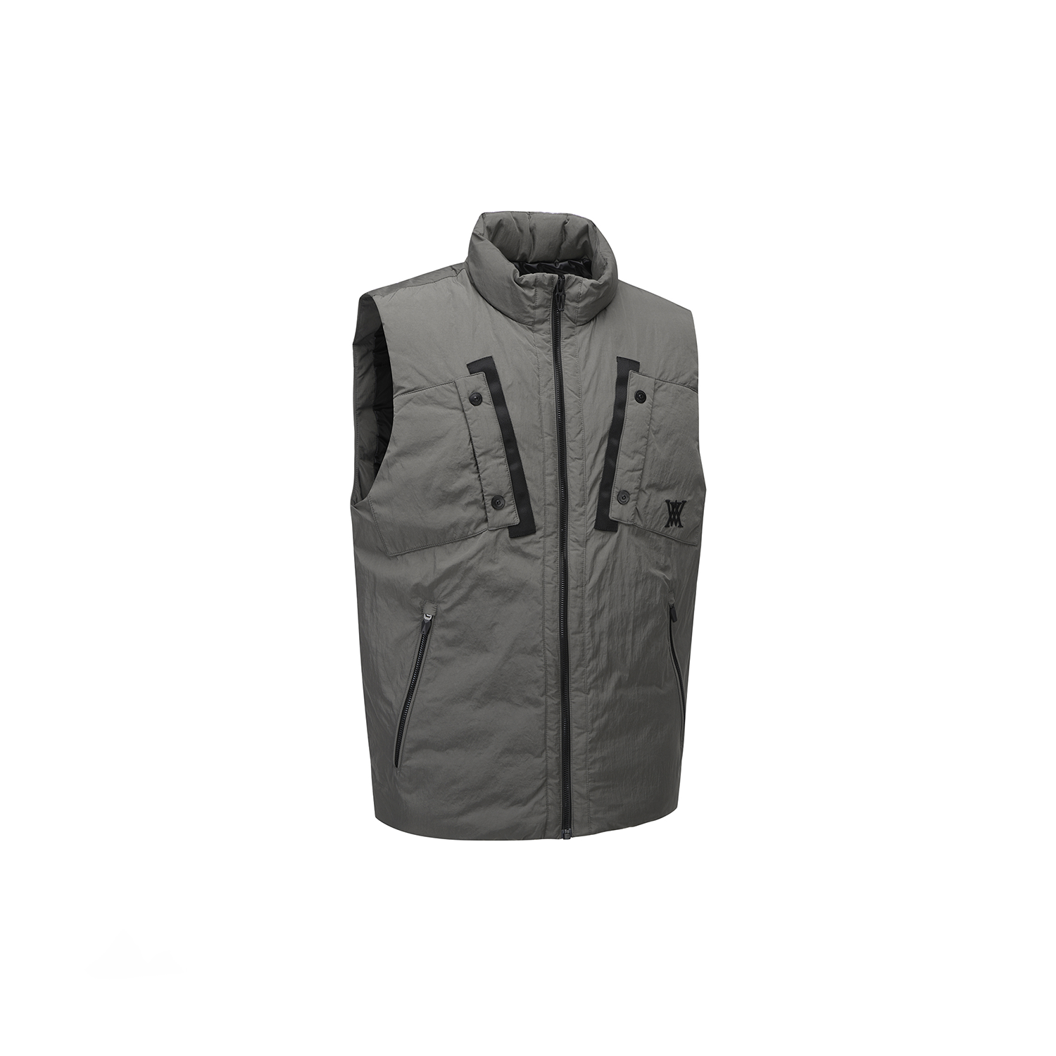 ANEW Golf Men Diagonal Incision Point Down Vest - Light Brown
