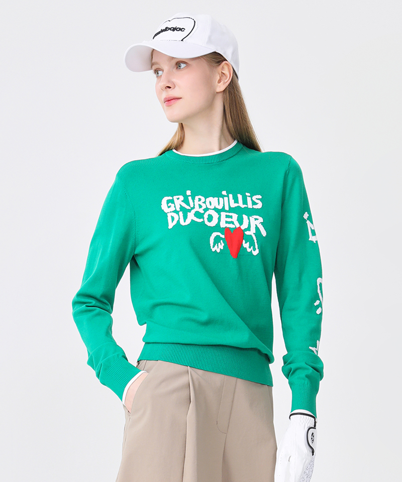 Castelbajac Women's Lettering Point Sweater - Green