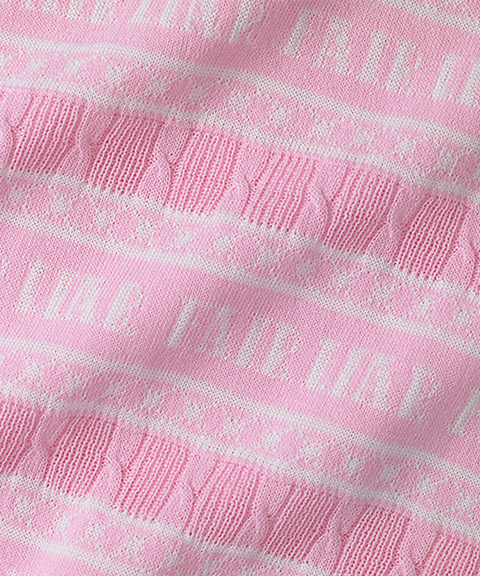 FAIRLIAR Jacquard Short Sleeve Knit - Pink