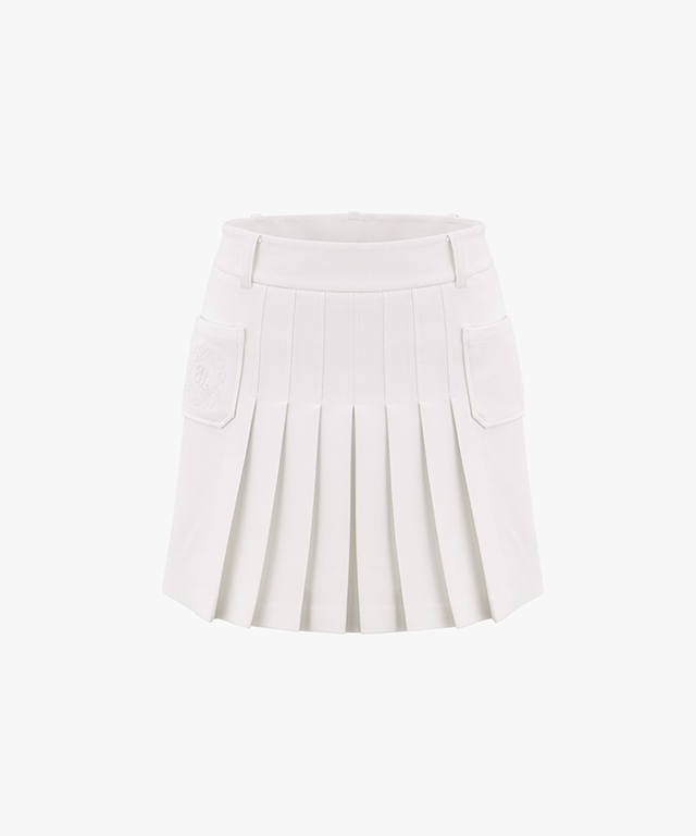 [Sample Sale] FAIRLIAR Heart Symbol Pocket Skirt - White