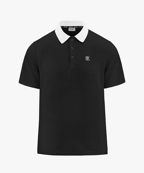 FAIRLIAR Men's Jacquard Short Sleeve T-Shirt - Black