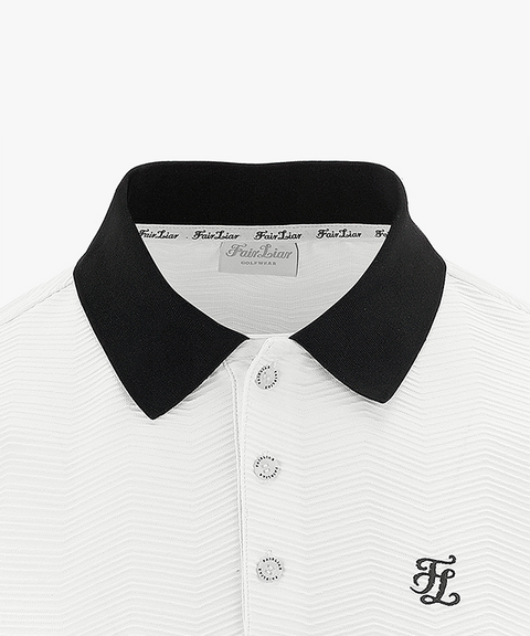 FAIRLIAR Men's Jacquard Short Sleeve T-Shirt - White