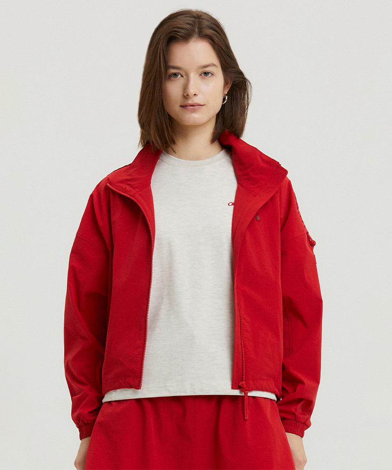 AVEN Flor High Neck Windbreaker - Red