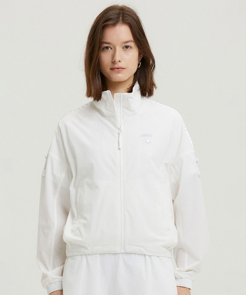 AVEN Flor High Neck Windbreaker - White