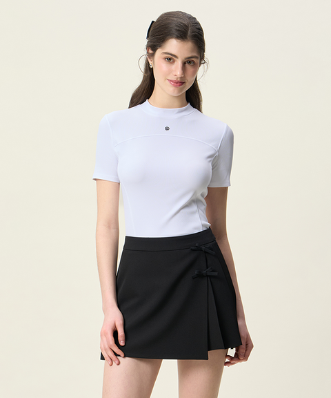 FORDI Golji Mock Neck Short Sleeve T-Shirt - White