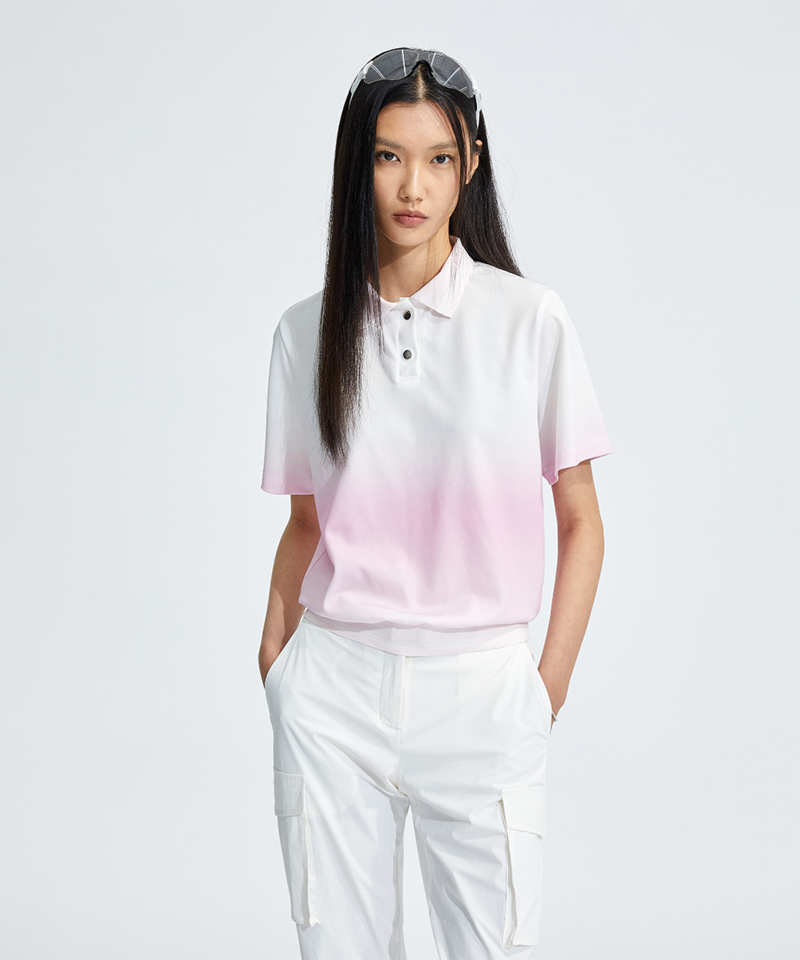 Monday Flow Gradient Cool Mesh Top - Pink
