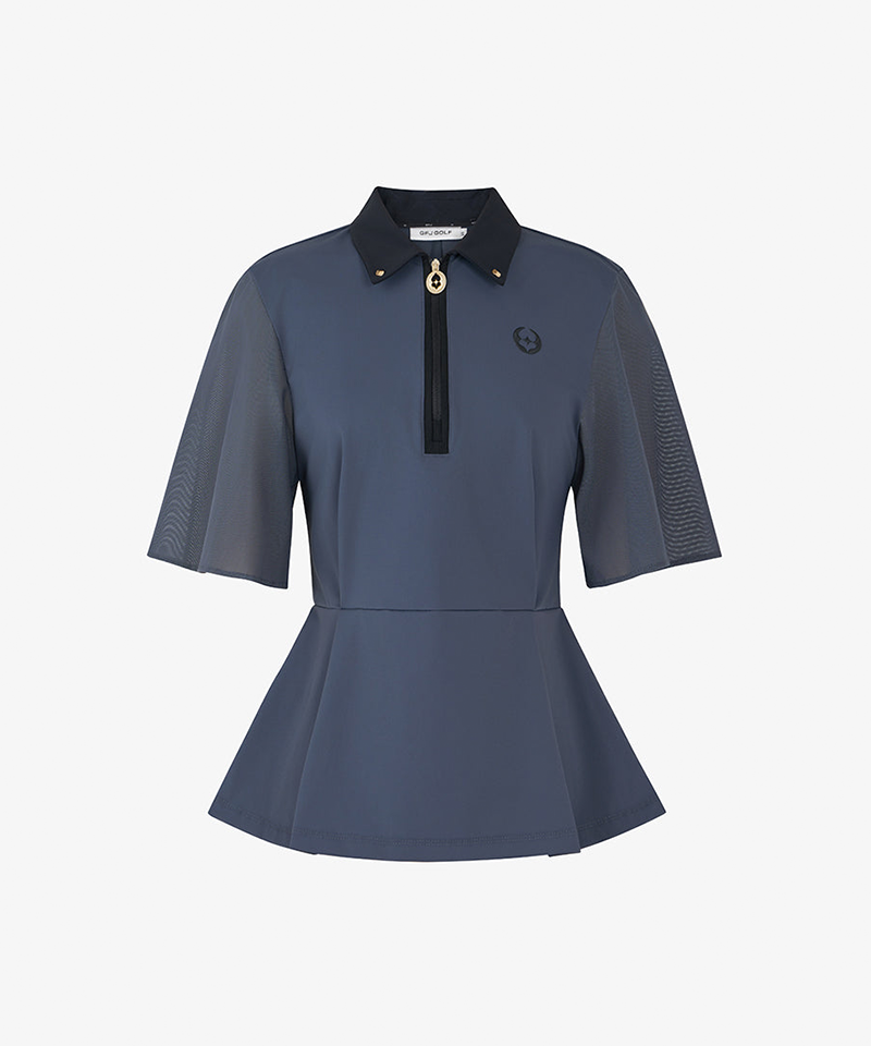 GFJ Golf Women's Half Zip Polo - Black