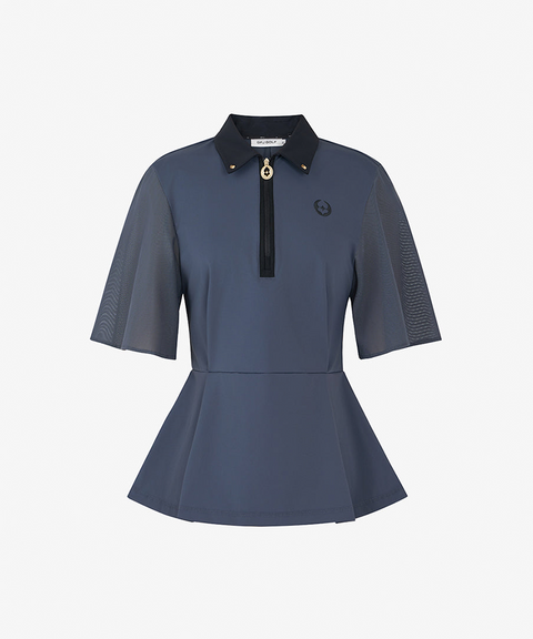 GFJ Golf Women's Half Zip Polo - Black
