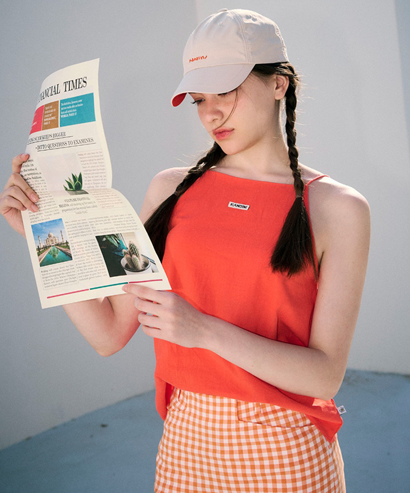 KANDINI Like-Linen Sleeveless T - Orange