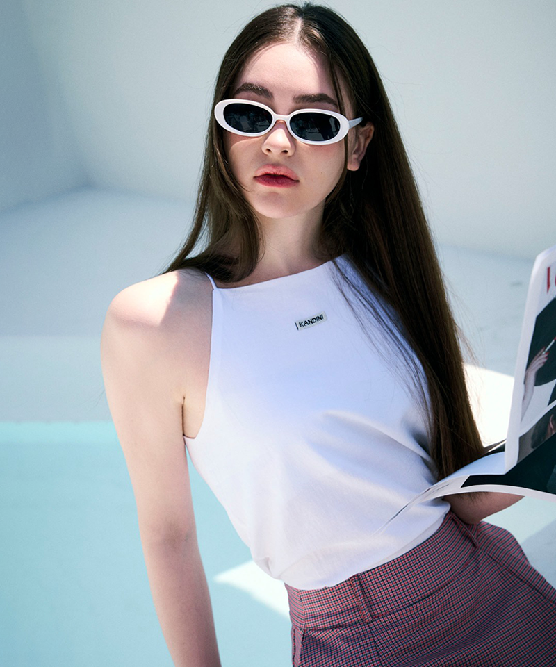 KANDINI Like-Linen Sleeveless T - White