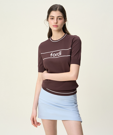 FORDI Loose Short Sleeve Knit - Brown