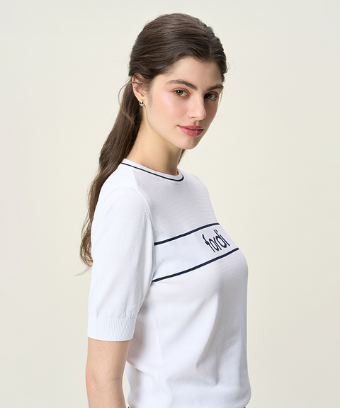 FORDI Loose Short Sleeve Knit - White