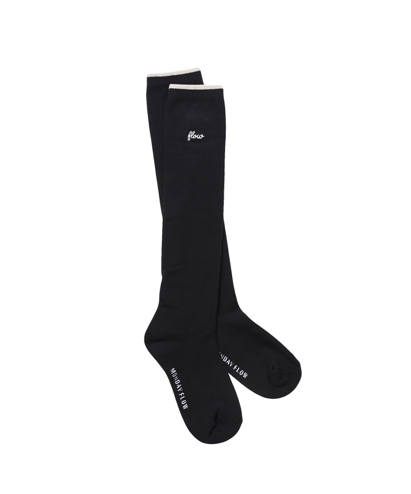 Monday Flow Women's Line Color Scheme Knee Socks - Black