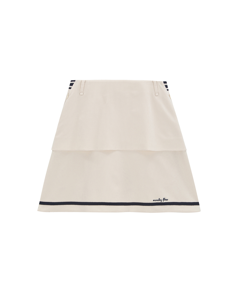 Monday Flow Layer Skirt - Ivory