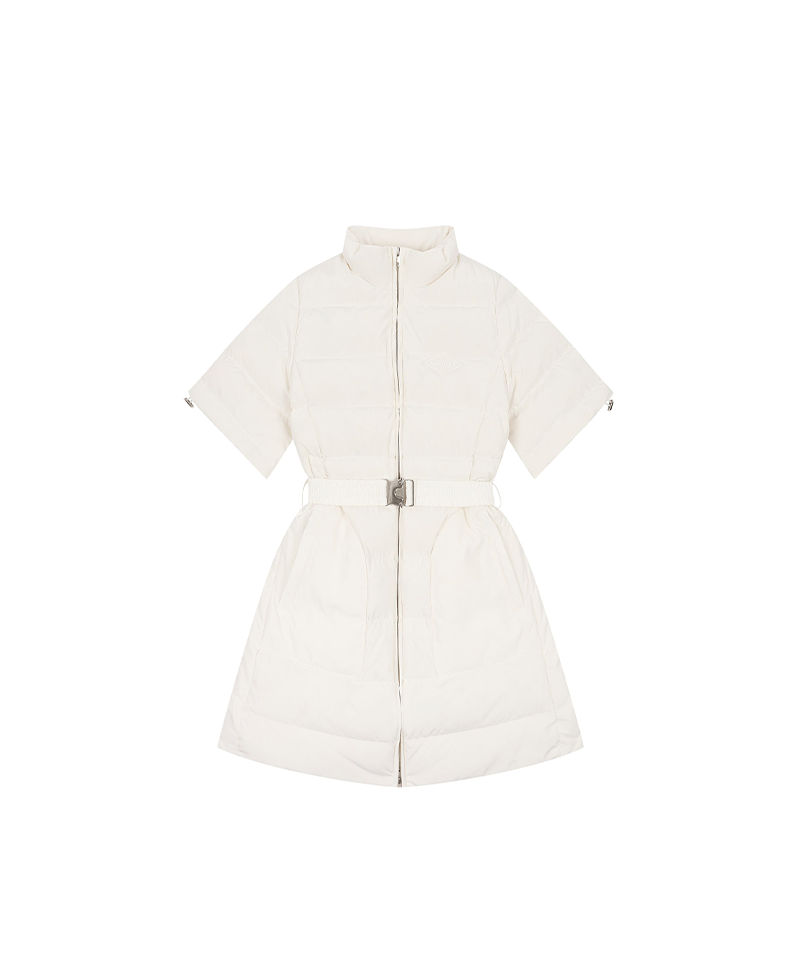 Monday Flow Muffle Goose Down Long Jacket - Ivory