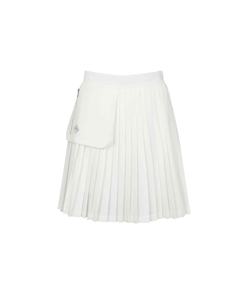 Monday Flow Pocket Pleated Skirt - White