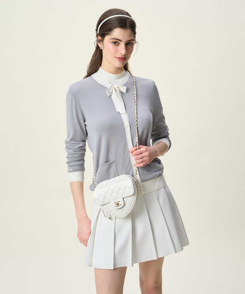 [Season End] FORDI Ribbon Knit Cardigan - Gray