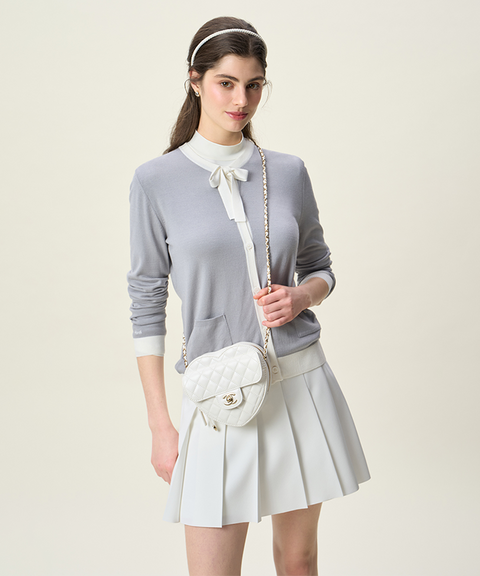 FORDI Ribbon Knit Cardigan - Gray