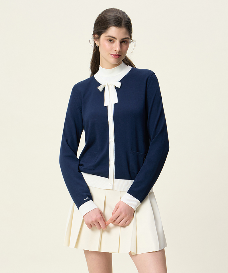 FORDI Ribbon Knit Cardigan - Navy