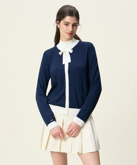 FORDI Ribbon Knit Cardigan - Navy