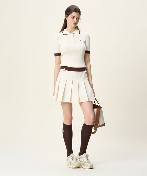 FORDI Ribbon Pleated Shorts - Cream