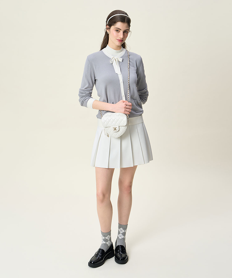 [Season End] FORDI Ribbon Pleated Shorts - White
