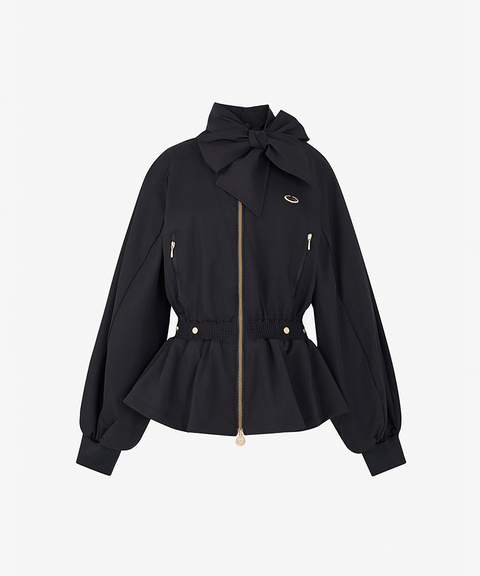 GFJ Golf Women's Ribbon Windbreaker - Black