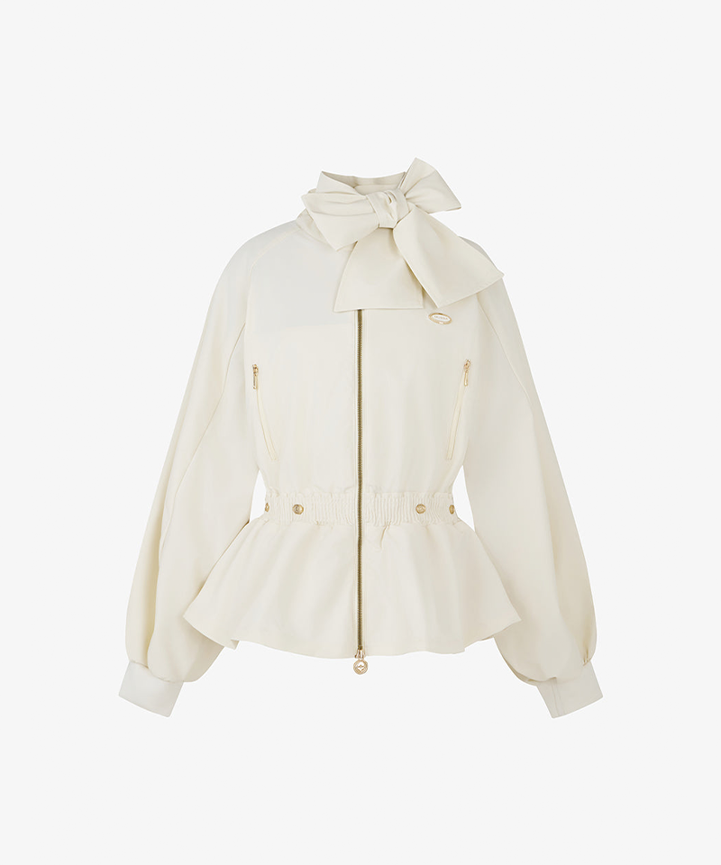 GFJ Golf Women's Ribbon Windbreaker - Ivory