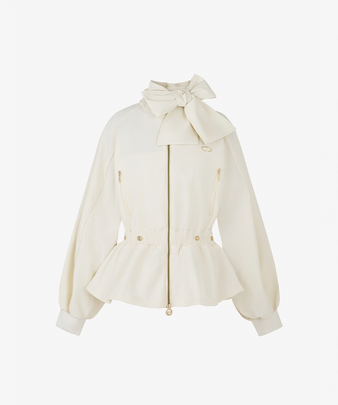 GFJ Golf Women's Ribbon Windbreaker - Ivory