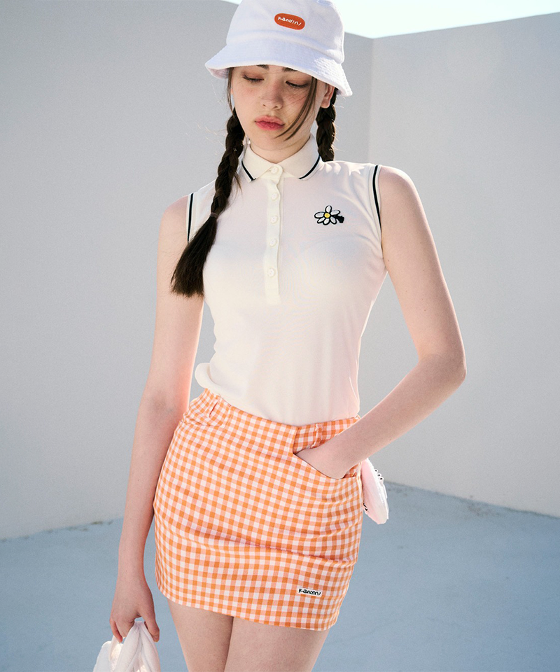 KANDINI Signature Sleeveless Polo - Ivory