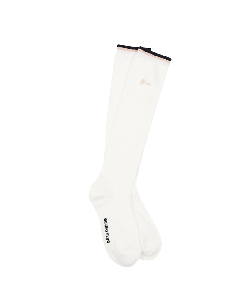 Monday Flow Women's Slim Knee Socks - White