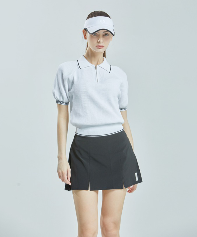 CHUCUCHU Slit Back Pleated Skirt - 3 Colors