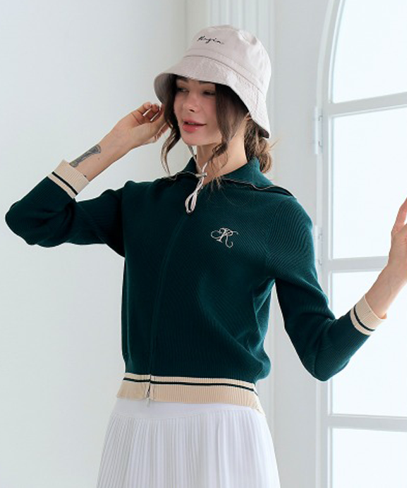 MAGIA Stan Knit Zip-up - Deep Green