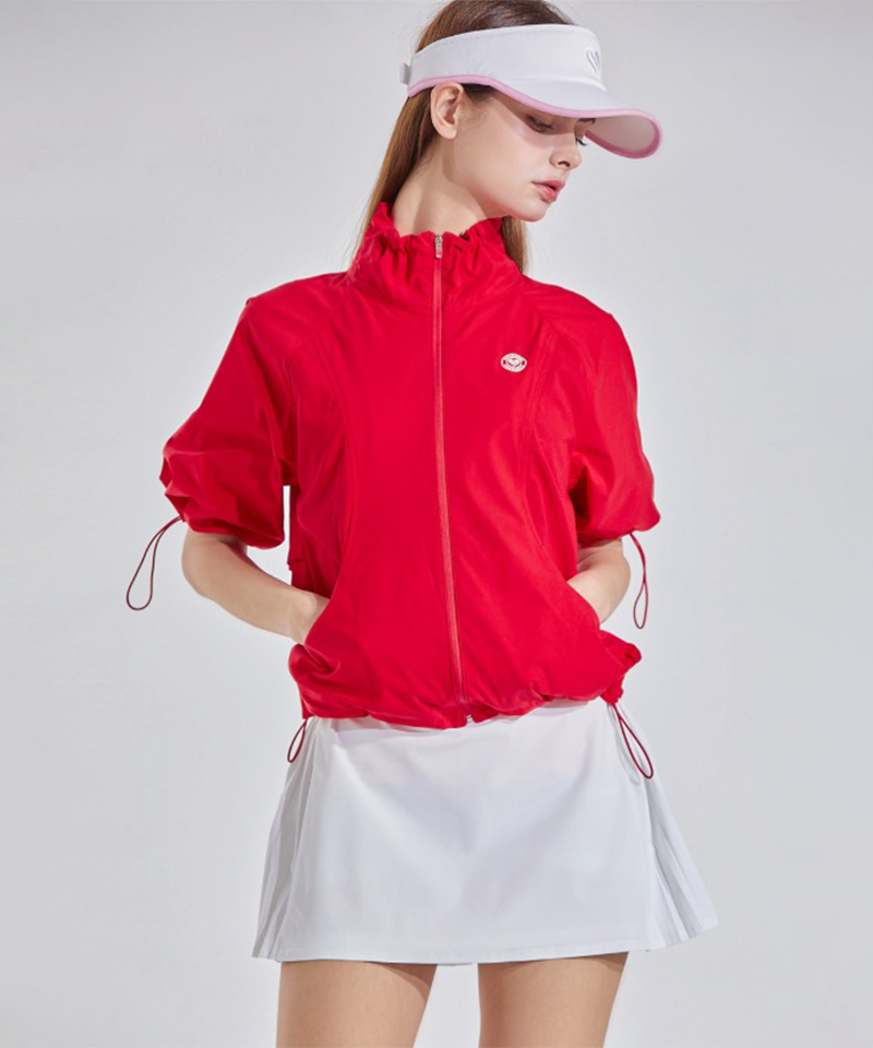 CHUCUCHU String Neck Zip-up Jumper - 2 Colors