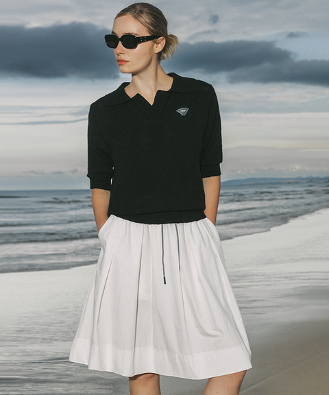 OBER Golf Summer Open Collar Knit - Black