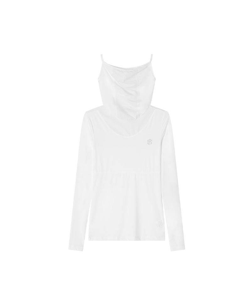 POSHERD Sungard Cool Mesh Block Functional Mask Inner T-shirt - White
